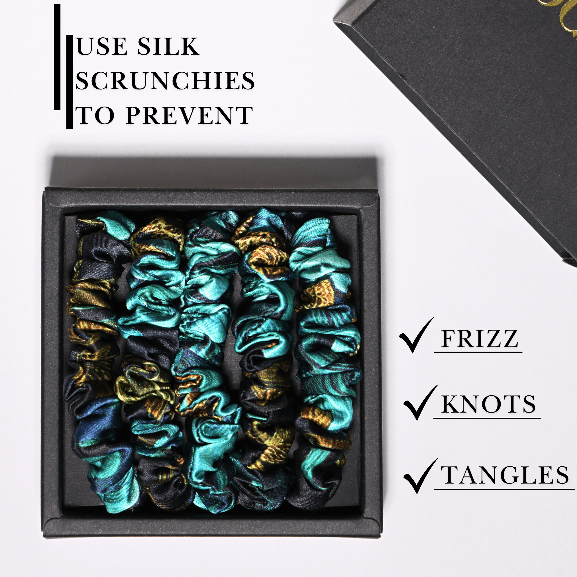 Chrysanthemum Ultra - Skinny Silk Scrunchies (Set of 5) - NOCHKA
