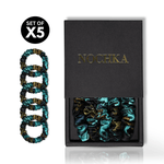 Chrysanthemum Ultra - Skinny Silk Scrunchies (Set of 5) - NOCHKA
