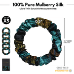 Chrysanthemum Ultra - Skinny Silk Scrunchies (Set of 5) - NOCHKA
