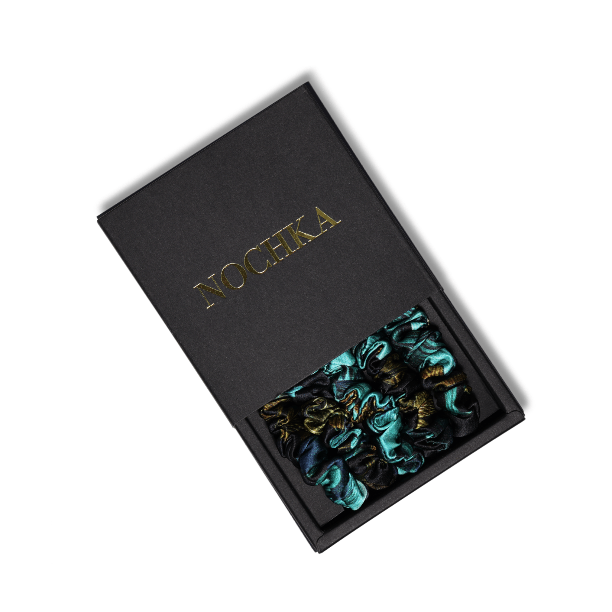 Chrysanthemum Ultra - Skinny Silk Scrunchies (Set of 5) - NOCHKA
