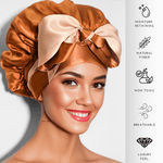 Copper Pure Mulberry Silk Bonnet – Reversible, Adjustable Fit with Silk Ties - NOCHKA
