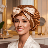 Copper Pure Mulberry Silk Bonnet – Reversible, Adjustable Fit with Silk Ties - NOCHKA
