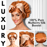 Copper Pure Mulberry Silk Bonnet – Reversible, Adjustable Fit with Silk Ties - NOCHKA
