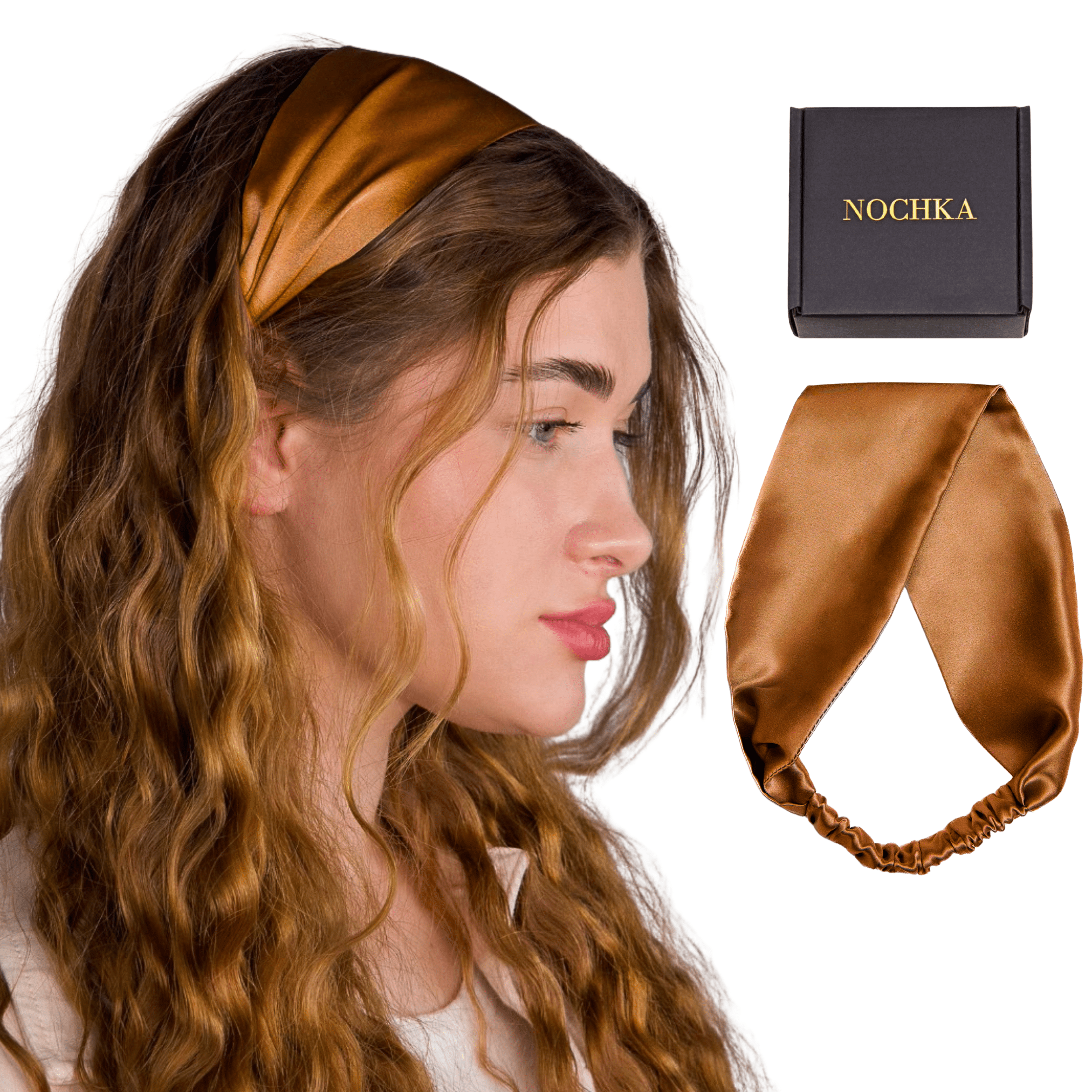 Copper Pure Silk Headband - NOCHKA
