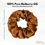 Copper Skinny Scrunchie – 100% Pure Mulberry Silk, Perfect for All Hair Types - NOCHKA
