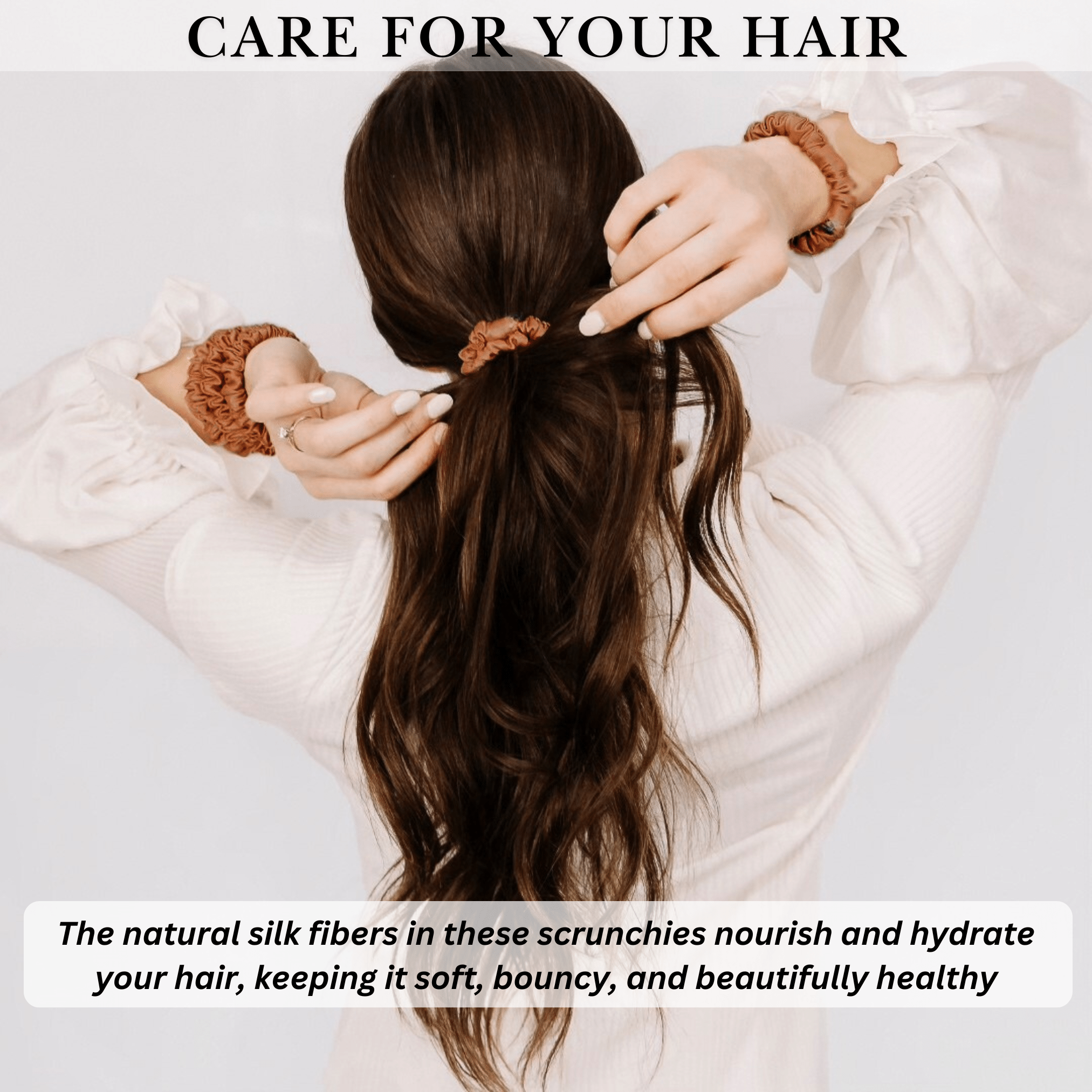 Copper Ultra Skinny Scrunchie – 100% Pure Mulberry Silk, Perfect for All Hair Types - NOCHKA
