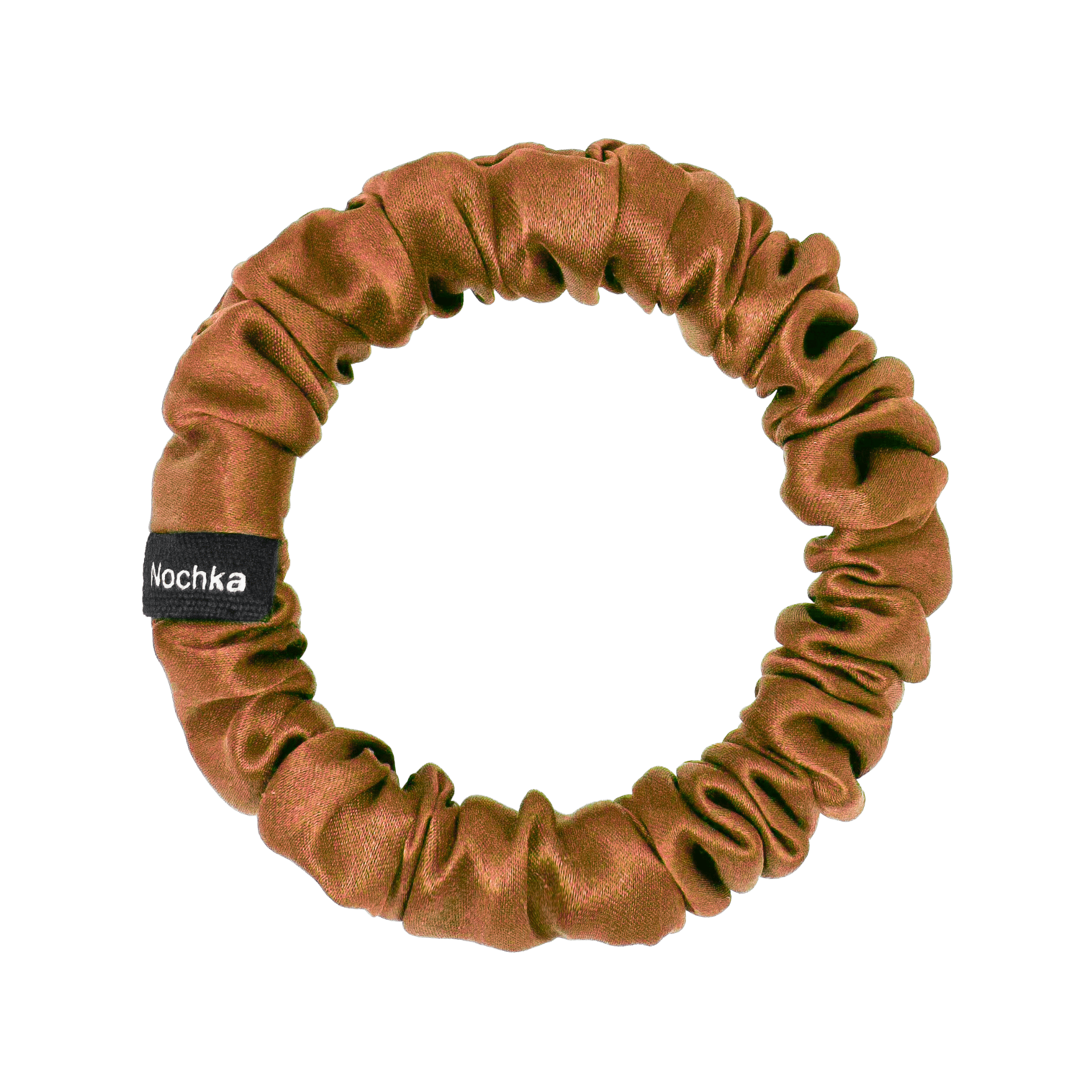 Copper Ultra Skinny Scrunchie – 100% Pure Mulberry Silk, Perfect for All Hair Types - NOCHKA
