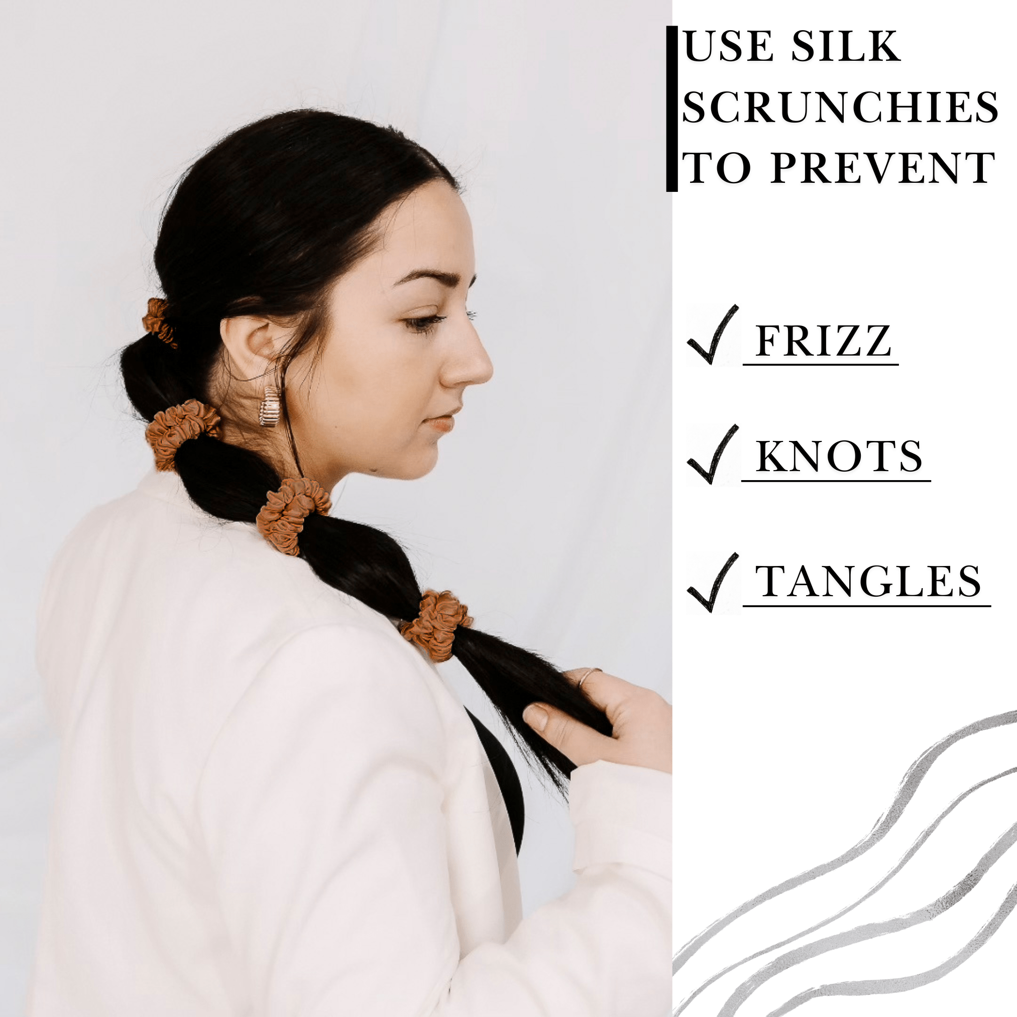 Copper Ultra - Skinny Silk Scrunchies (Set of 5) - NOCHKA
