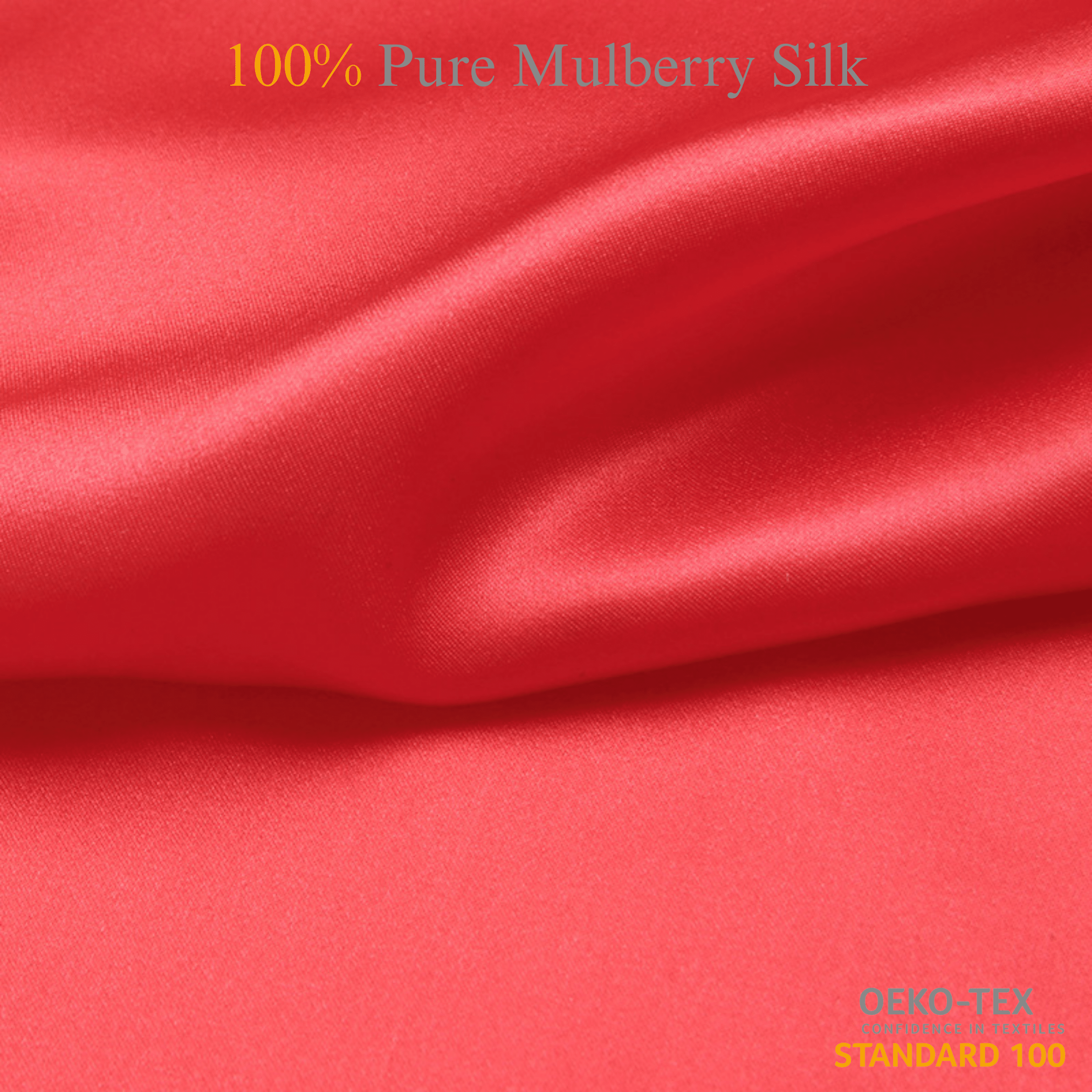 Coral 100% Pure Mulberry Silk Fabric 19mm Cut - to - Size Silk Fabric - NOCHKA
