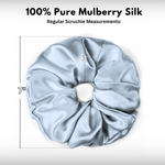 Coronet Blue Jumbo Scrunchie – 100% Pure Mulberry Silk, Perfect for All Hair Types - NOCHKA
