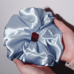 Coronet Blue Jumbo Scrunchie – 100% Pure Mulberry Silk, Perfect for All Hair Types - NOCHKA
