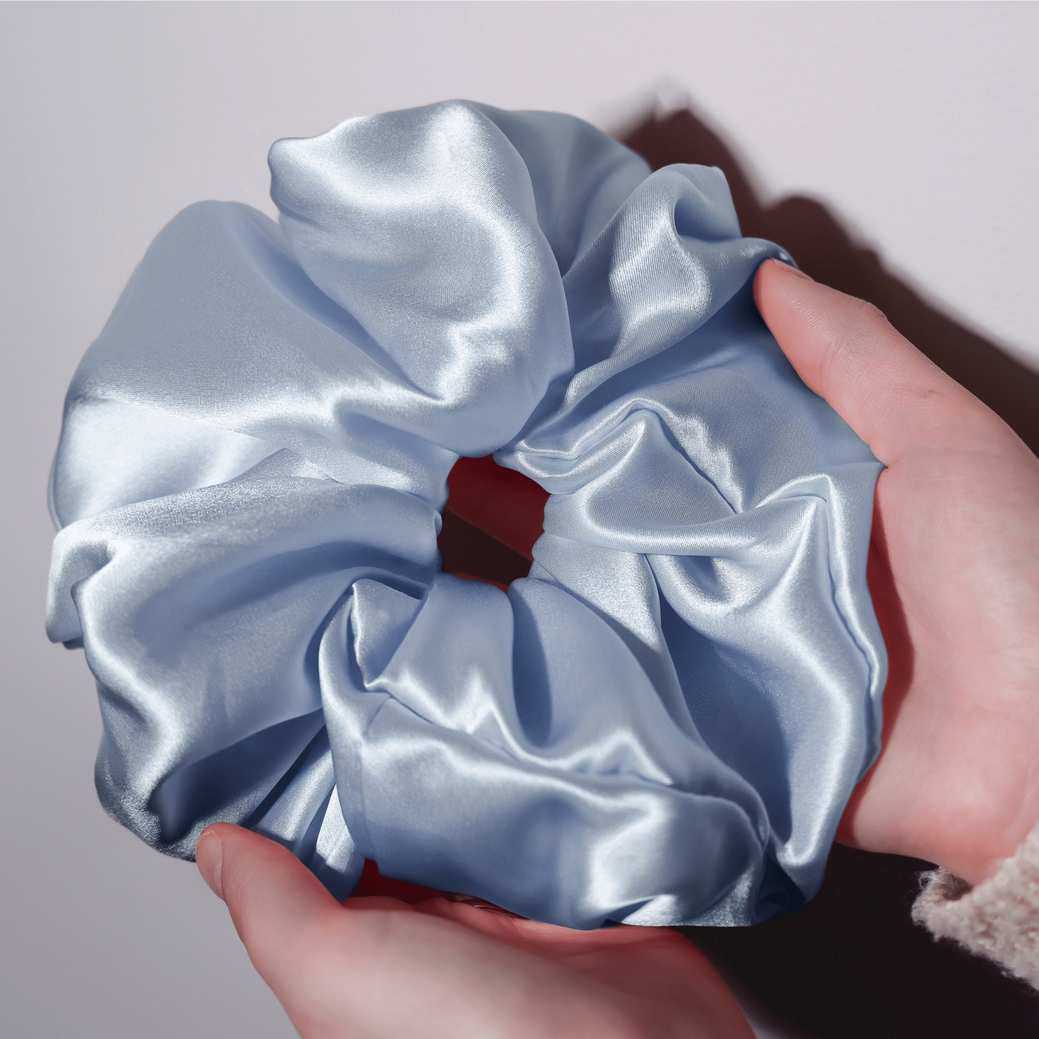 Coronet Blue Jumbo Scrunchie – 100% Pure Mulberry Silk, Perfect for All Hair Types - NOCHKA
