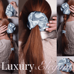 Coronet Blue Jumbo Scrunchie – 100% Pure Mulberry Silk, Perfect for All Hair Types - NOCHKA
