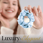Coronet Blue Skinny Scrunchie – 100% Pure Mulberry Silk, Perfect for All Hair Types - NOCHKA
