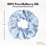 Coronet Blue Skinny Scrunchie – 100% Pure Mulberry Silk, Perfect for All Hair Types - NOCHKA
