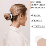 Coronet Blue Skinny Scrunchie – 100% Pure Mulberry Silk, Perfect for All Hair Types - NOCHKA
