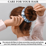 Coronet Blue Skinny Scrunchie – 100% Pure Mulberry Silk, Perfect for All Hair Types - NOCHKA
