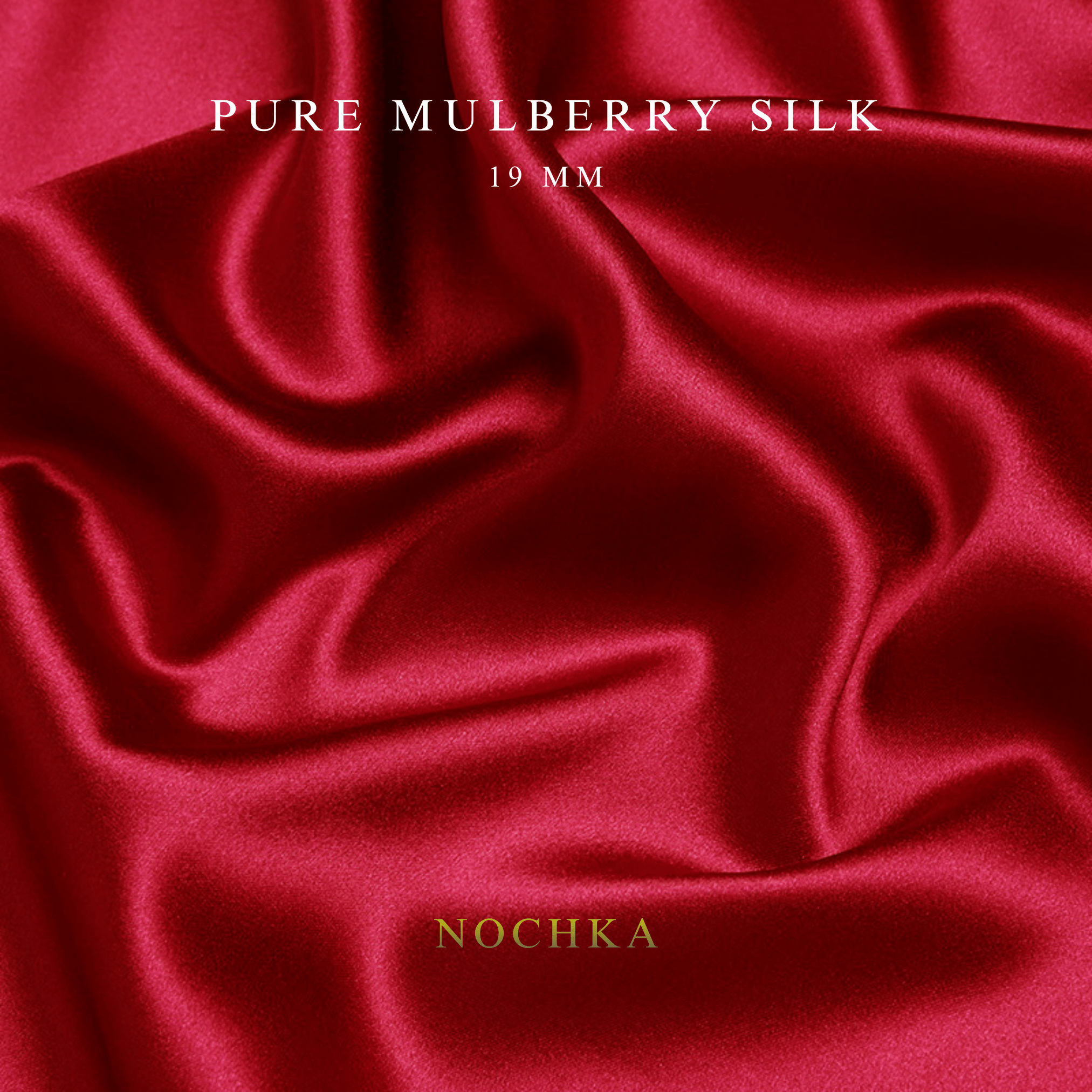 Crimson Red 100% Pure Mulberry Silk Fabric 19mm Cut - to - Size Silk Fabric - NOCHKA
