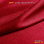 Crimson Red 100% Pure Mulberry Silk Fabric 19mm Cut - to - Size Silk Fabric - NOCHKA
