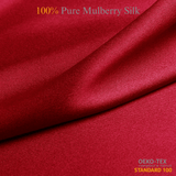 Crimson Red 100% Pure Mulberry Silk Fabric 19mm Cut - to - Size Silk Fabric - NOCHKA
