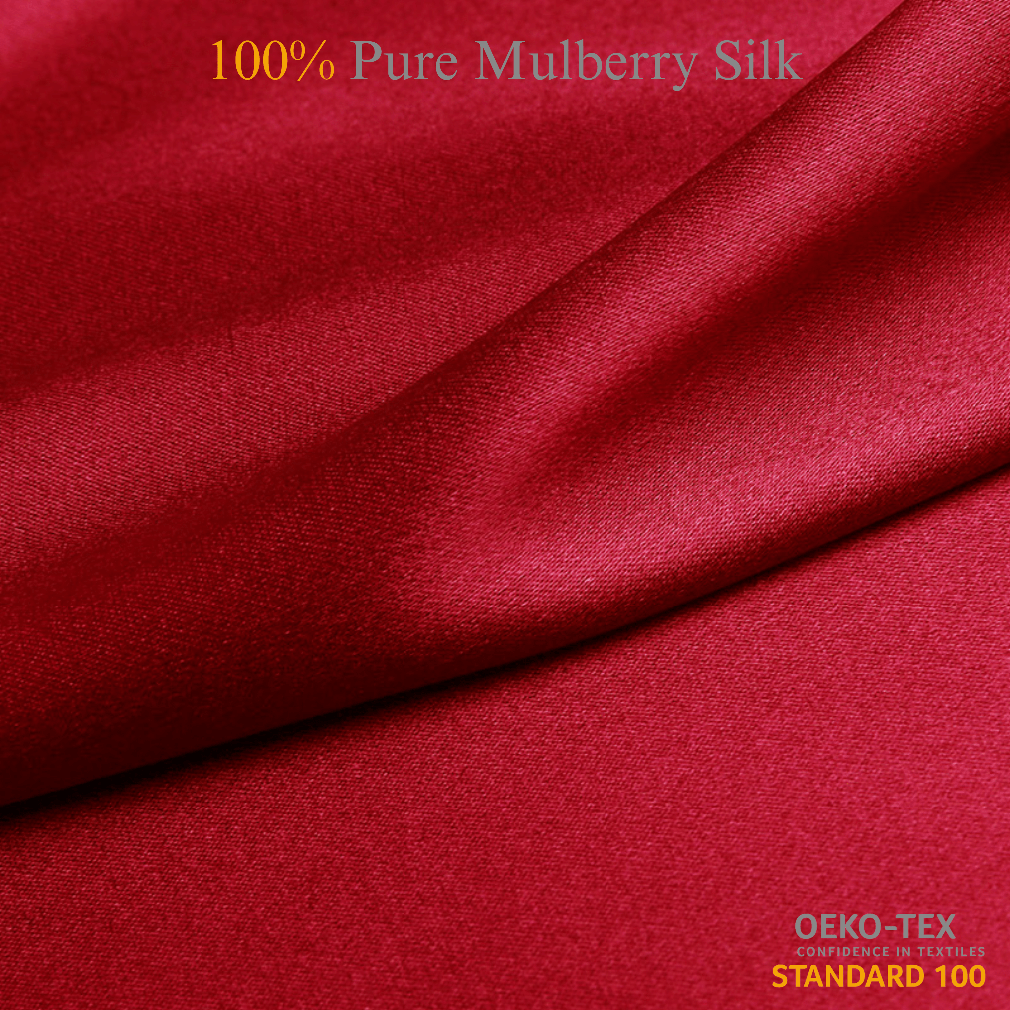 Crimson Red 100% Pure Mulberry Silk Fabric 19mm Cut - to - Size Silk Fabric - NOCHKA
