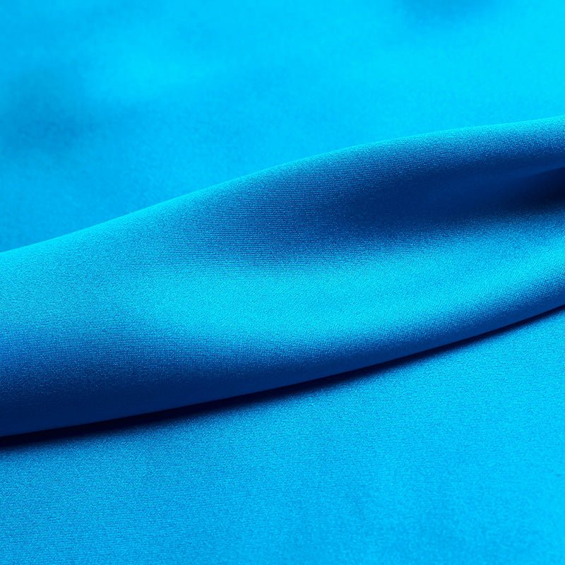Cyan Blue 100% Pure Mulberry Silk Fabric 19mm 44" Width Pre - Cut Silk Fabric - NOCHKA
