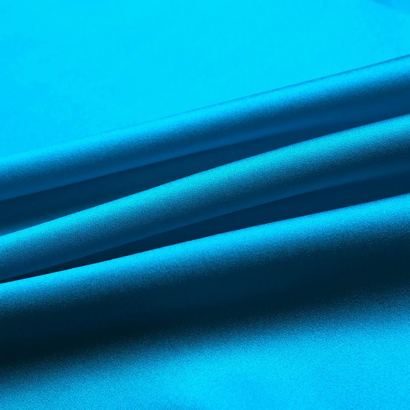 Cyan Blue 100% Pure Mulberry Silk Fabric 19mm 44" Width Pre - Cut Silk Fabric - NOCHKA
