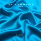 Cyan Blue 100% Pure Mulberry Silk Fabric 19mm Cut - to - Size Silk Fabric - NOCHKA
