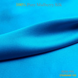 Cyan Blue 100% Pure Mulberry Silk Fabric 19mm Cut - to - Size Silk Fabric - NOCHKA
