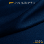 Dark Blue 100% Pure Mulberry Silk Fabric 19mm Cut - to - Size Silk Fabric - NOCHKA
