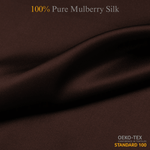 Dark Brown 100% Pure Mulberry Silk Fabric 19mm Cut - to - Size Silk Fabric - NOCHKA

