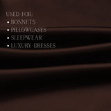 Dark Brown 100% Pure Mulberry Silk Fabric 19mm Cut - to - Size Silk Fabric - NOCHKA
