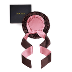 Dark Brown and Punch Reversible Bonnet with Ties - NOCHKA
