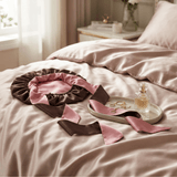 Dark Brown and Punch Reversible Bonnet with Ties - NOCHKA
