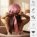 Dark Brown and Punch Reversible Bonnet with Ties - NOCHKA
