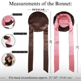 Dark Brown and Punch Reversible Bonnet with Ties - NOCHKA
