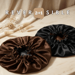 Dark Brown & Black Pure Mulberry Silk Bonnet – Reversible & Durable - NOCHKA

