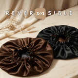 Dark Brown & Black Pure Mulberry Silk Bonnet – Reversible & Durable - NOCHKA
