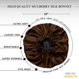 Dark Brown & Black Pure Mulberry Silk Bonnet – Reversible & Durable - NOCHKA
