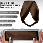 Dark Brown Pure Silk Headband - NOCHKA
