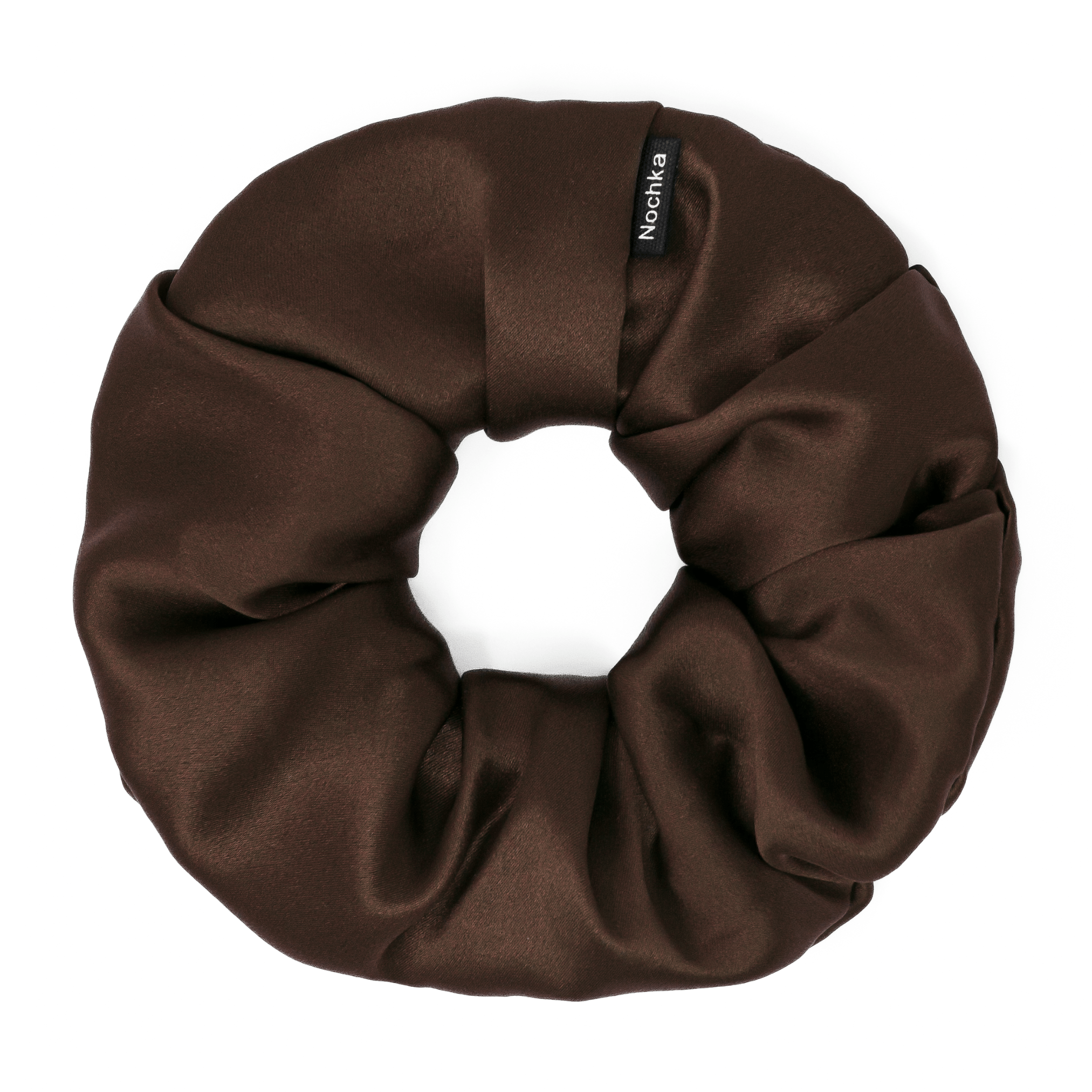 Dark Brown Regular Scrunchie – 100% Pure Mulberry Silk, Perfect for All Hair Types - NOCHKA
