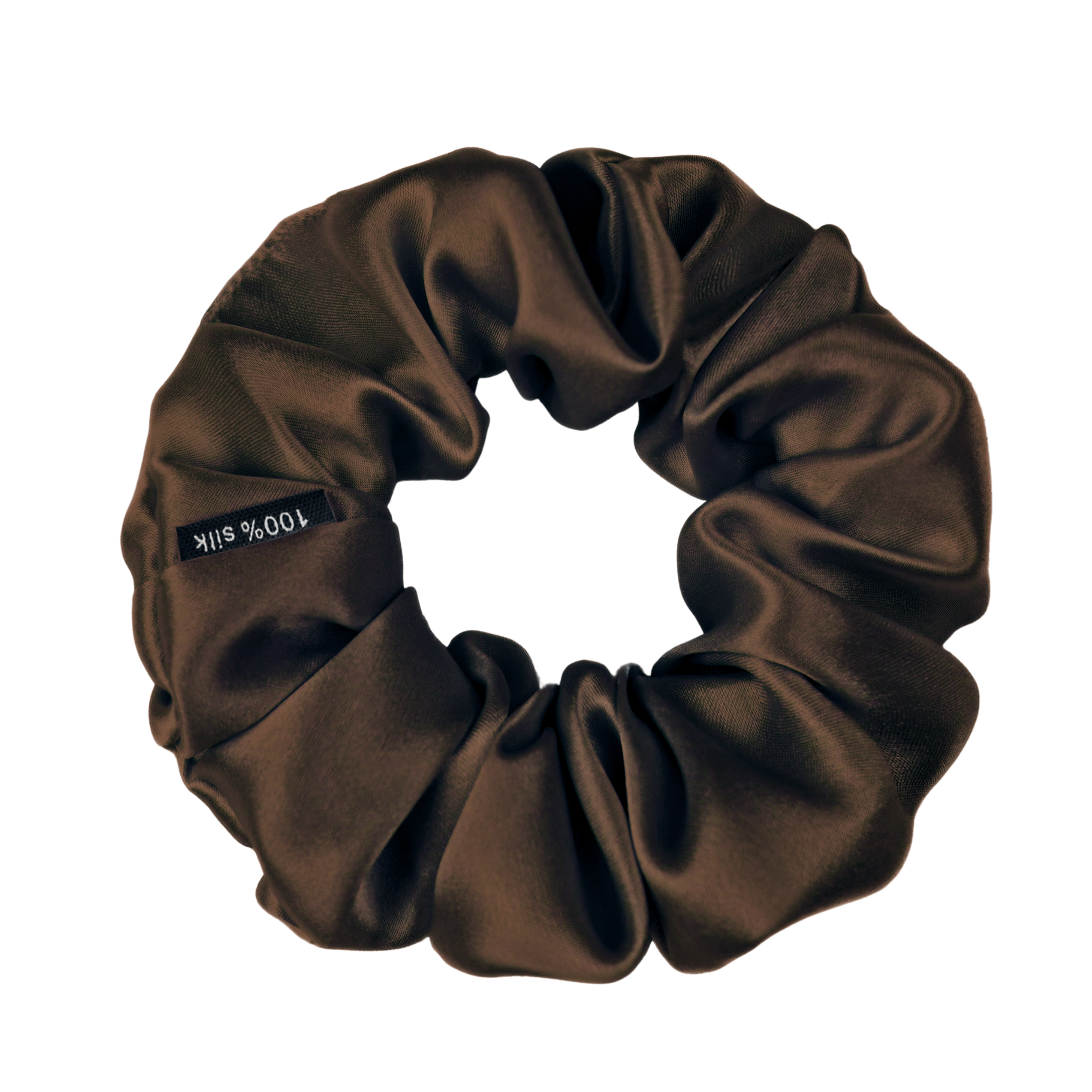 Dark Brown Skinny Scrunchie – 100% Pure Mulberry Silk, Perfect for All Hair Types - NOCHKA
