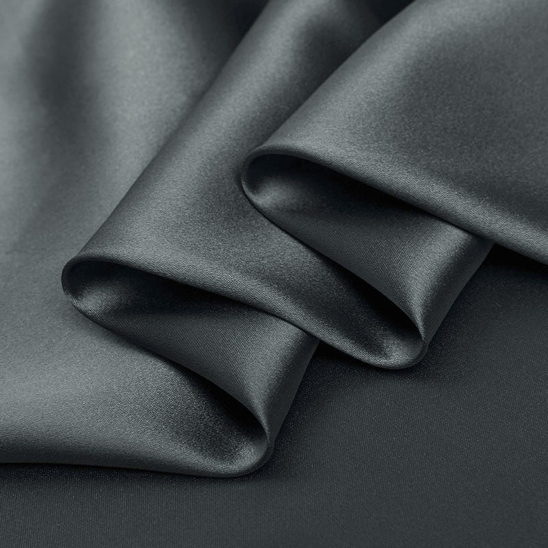 Dark Silver 100% Pure Mulberry Silk Fabric 19mm 44" Width Pre - Cut Silk Fabric - NOCHKA

