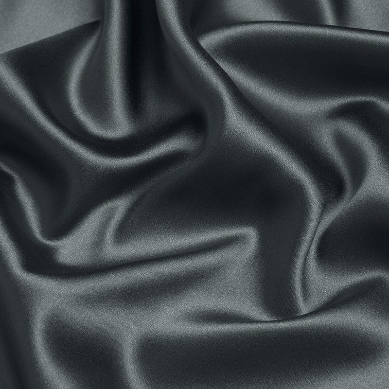 Dark Silver 100% Pure Mulberry Silk Fabric 19mm 44" Width Pre - Cut Silk Fabric - NOCHKA

