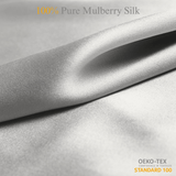 Dark Silver 100% Pure Mulberry Silk Fabric 19mm Cut - to - Size Silk Fabric - NOCHKA
