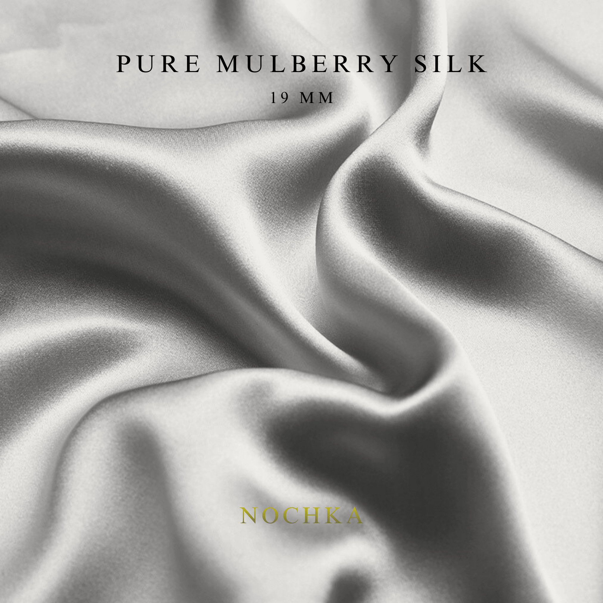 Dark Silver 100% Pure Mulberry Silk Fabric 19mm Cut - to - Size Silk Fabric - NOCHKA

