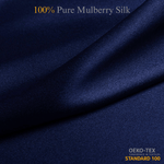 Deep Blue 100% Pure Mulberry Silk Fabric 19mm Cut - to - Size Silk Fabric - NOCHKA
