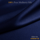 Deep Blue 100% Pure Mulberry Silk Fabric 19mm Cut - to - Size Silk Fabric - NOCHKA
