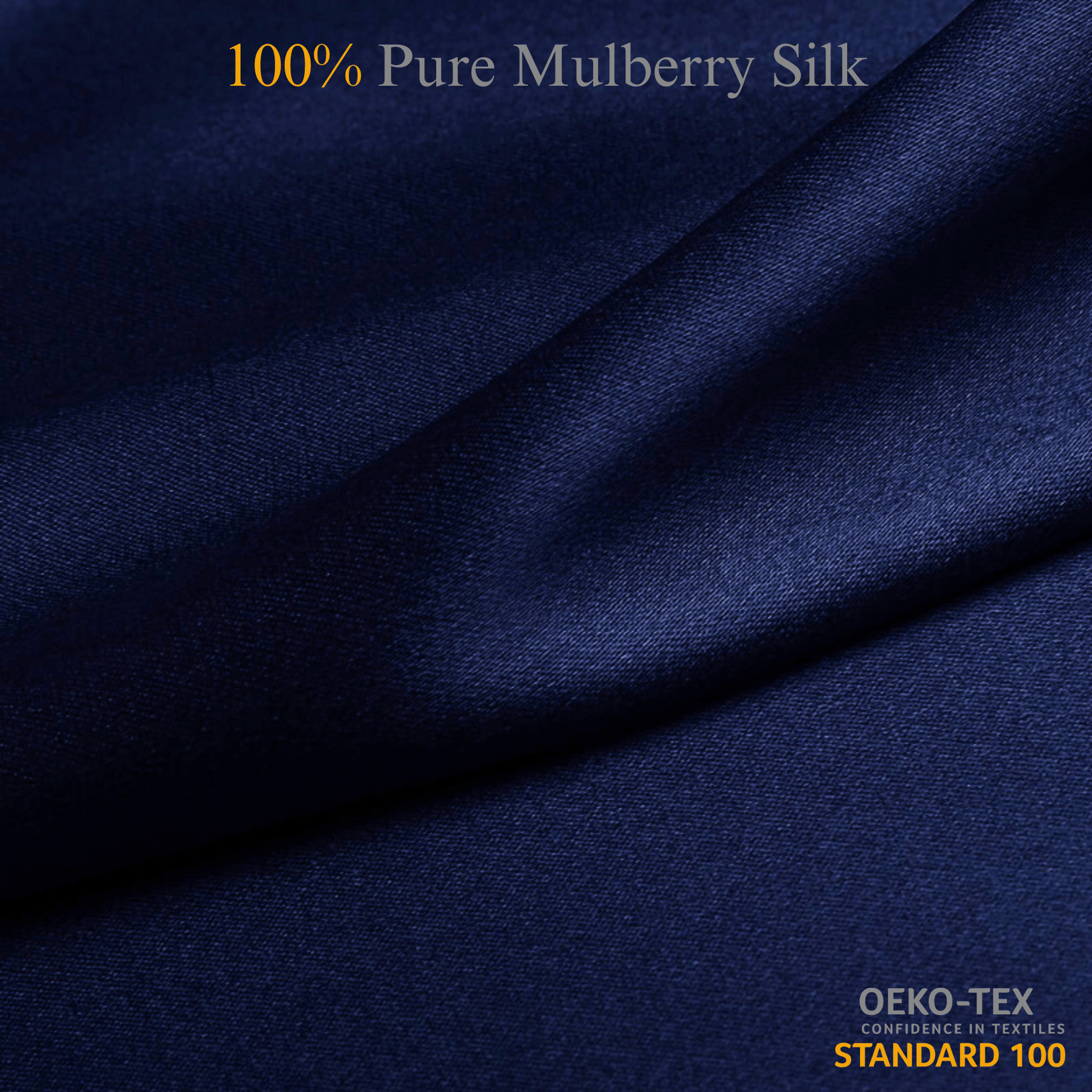 Deep Blue 100% Pure Mulberry Silk Fabric 19mm Cut - to - Size Silk Fabric - NOCHKA
