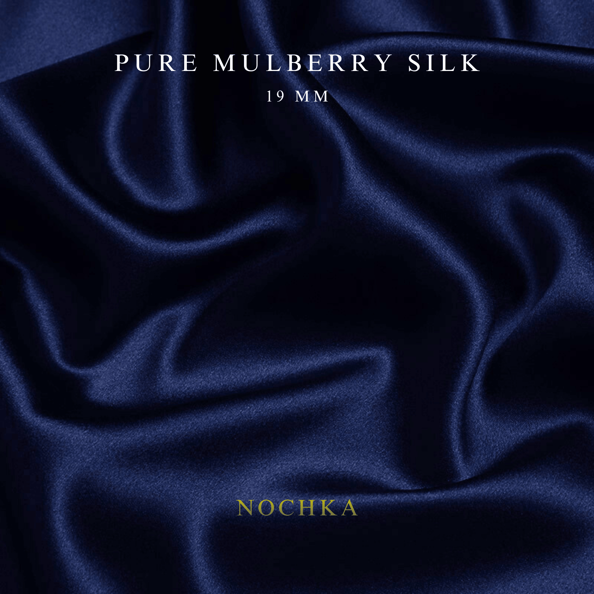 Deep Blue 100% Pure Mulberry Silk Fabric 19mm Cut - to - Size Silk Fabric - NOCHKA
